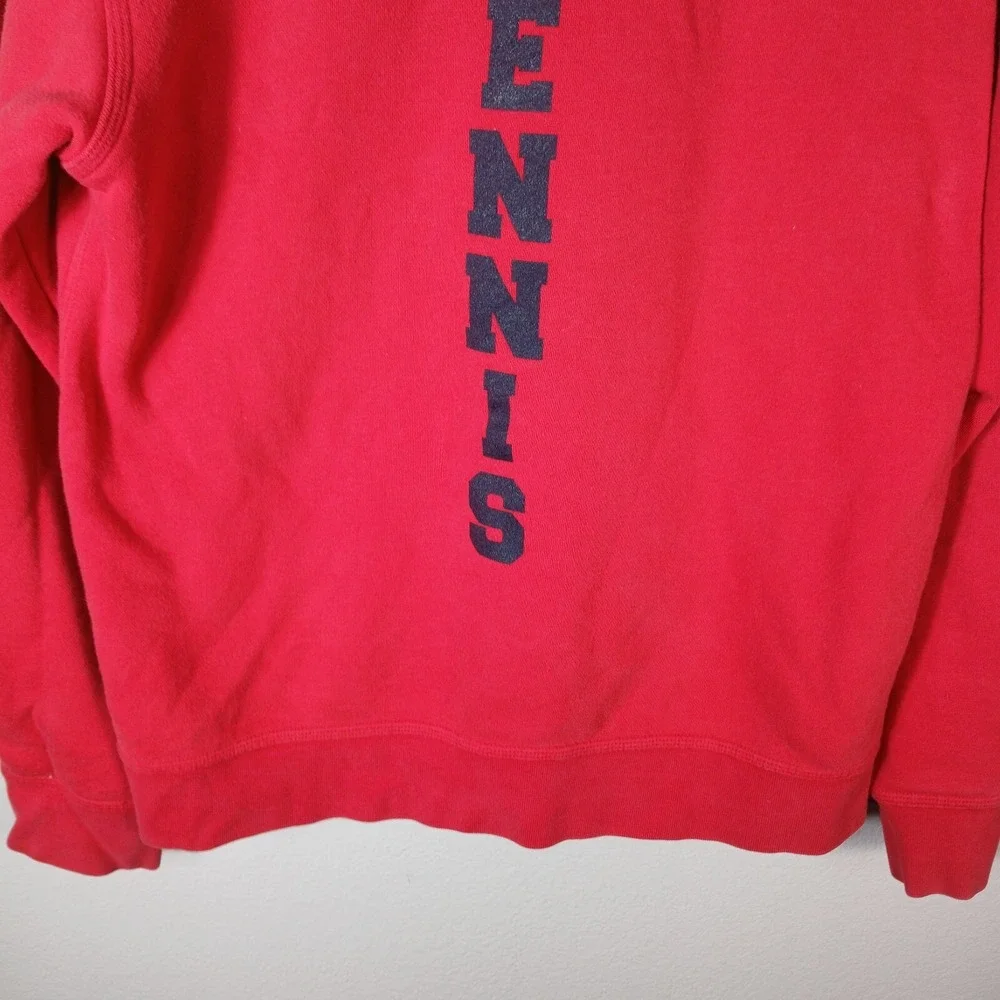 Nike Hoodie Mens M Red Tennis Hooded Sweater Club Fleece Sportswear (stain) BA39